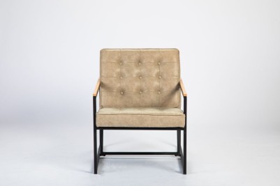 cream leather look chair